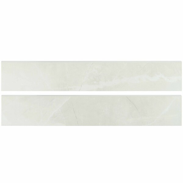 Sande Ivory 3 In. X 18 In. Matte Glazed Matte Bullnose Wall Tile, 22PK